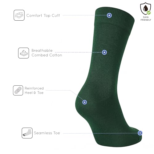 Image of Mysocks Crew Socks for Women Men Colorful Seamless Toe Soft Cotton Dress Socks