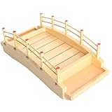 Bandeja para Servir Barco de Sushi, Platos de Sushi de Puente de Madera de 15x7 Pulgadas, Platos de Aperitivo, para Servir Comida, Fiesta, Restaurante en casa