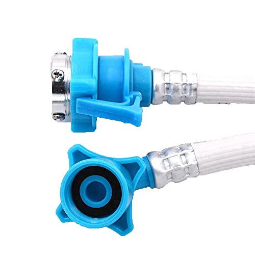 Image of AT-1 Hose pipe 2Mtr washing machine Fully automatic with Tap Adaptor Water inlet Flexible long pipes front load and top loading Washing Machines (Size 2 Meter,Color-Multi, Material-Plastic)