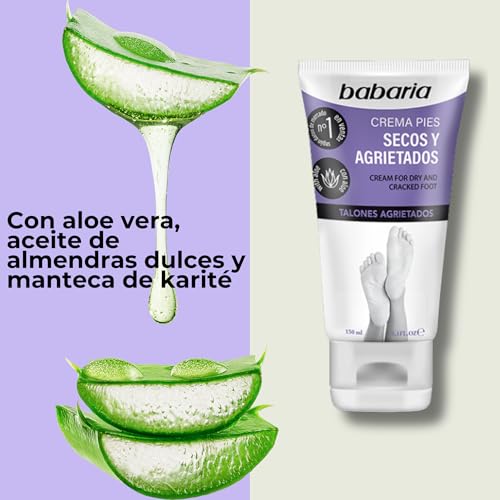 Babaria - Crema Pies Secos Y Agrietados - 150ml | Crema De Pies Y Talones Agrietados | Hidratación Intensa | Aloe Vera Y Y Manteca De Karité | Rapida Absorcion | 100% Vegana - imagen 3