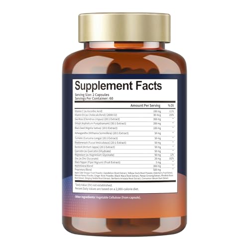 Totaria 25-in-1 Sea Moss Capsules with Bladderwrack & Burdock (120 ct) — view 9