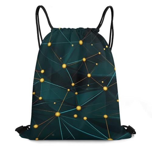 Colorful Geometric Shapes Angles Pattern Drawstring Backpack Durable Sport Gym Bags Daypack for Men Women 35 * 42cm