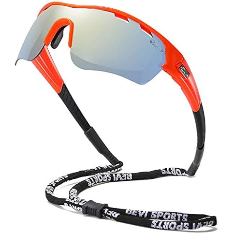 Bevi Polarized Sports Sunglasses for Men Women Baseball Running Cycling Golf Tr90 Durable and Ultralight Frame BV2771C3 Cover