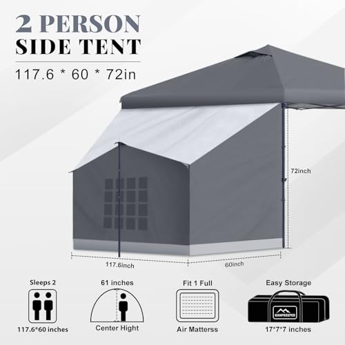 Image of KAMPKEEPER Side Tent,1 /2 Person Camping Tent for 10' x 10' Pop Up Canopy