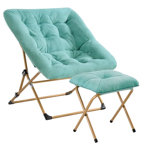 image for OAKHAM Comfy Chair for Adults, Soft Faux Fur Folding Lounge for Bedroo