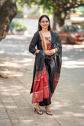 Image of ANNI Designer Women's Rayon Viscose Printed Straight Kurta with Pant & Dupatta