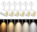 VANoopee 5-Color LED Track Lighting Heads H Type Track Light Heads Dimmable Bright Rail Ceiling Spotlight Fixtures Accent Art Task, 2000K-6000K, Flicker Free CRI90+ 24° 10W 800lm, Matte White, 6 Pack
