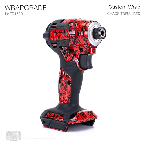 WRAPGRADE Custom Wrap Aufkleber Abziehbild kompatibel mit Makita DTD173 18V LXT (Chaost Tribal Red)