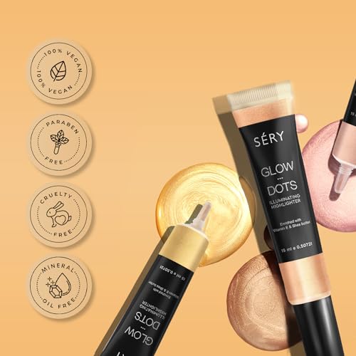 Image of SERY Glow Dots Illuminating Highlighter with Shea Butter, Vitamine E and Anti Aging property - ROSE