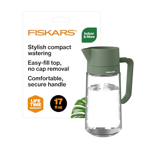 Fiskars Glass Watering Carafe for Indoor Plants – Easy-Fill Top...