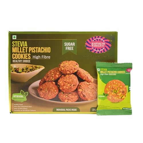 Image of Karachi Bakery Sugar Free Stevia Pistachio and Millet Cookies 300g