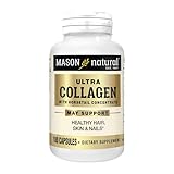Mason Natural, Ultra Collagen Beauty Formula Capsules, 100-Count Bottle, Dietary Supplement Made with 100% Pure Collagen Supports Healthy, Flexible and Strong Skin and Tissue