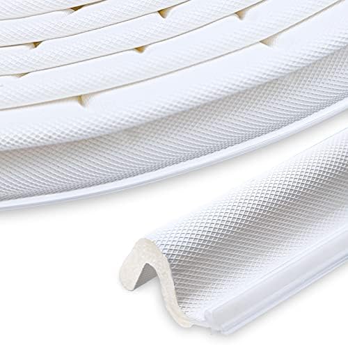 26 FT Door Frame Extra Thick Kerf Non-Adhesive Weather Stripping Seal Strip PU Foam, PE Cover, Groove Slot Installation For Large Gap, Sound, Dust, Water Insulation (26ft, White, Extra Thick Flanged - View #7