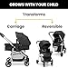 Jeep TurboGlyde 3-in-1 Stroller + 2-in-1 High Chair + Delta Children Close2Me Bedside Bassinet + Wrangler 3-in-1 Activity Walker, Compatible with Multiple Car Seat Brands (See Description)