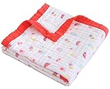 Jay & Ava Muslin Cotton Baby Blanket for Newborn & Toddler, 4 Layers, Soft, Breathable Quilt,...