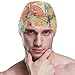 susiyo Retro Travel Flowers Surfboards Trees Mens Swim Caps Polyester Swimming Hat for Adult and Youth
