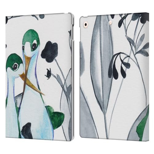 Étui portefeuille iPad 10.2 Mai Autumn Ensemble Oiseaux en cuir pour tablette