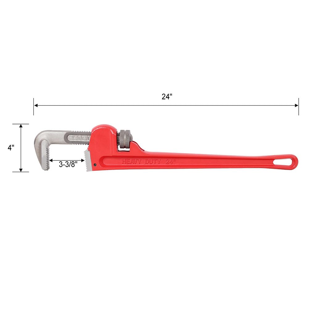 3-częściowy zestaw kluczy do rur, wytrzymałe proste klucze do rur 35 cm, 45 cm, 61 cm, regulowane klucze hydrauliczne z uchwytem dwuteowym, do naprawy domu, prac hydraulicznych