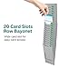 Flexzion Time Card Holder Wall Mount Expandable Time Clock Rack Single Row 20 Slot Rack Card Holder for 7 x 4.6-Inch Timesheets for Attendance Payroll Employee Assignment in Out Timecard Rack, Gray