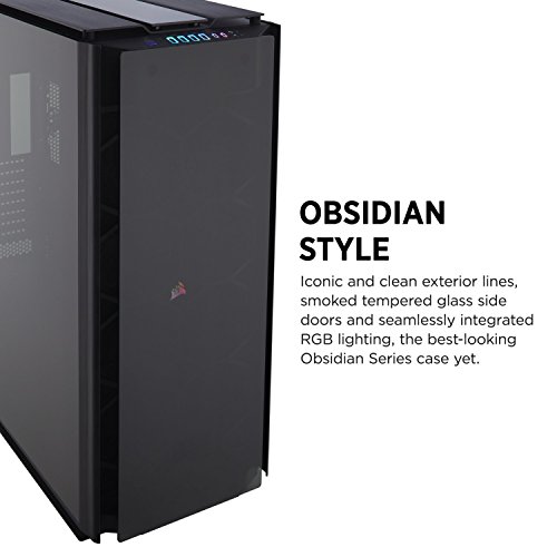 Corsair Obsidian Series 1000D Super-Tower Case, Smoked Tempered Glass, Aluminum Trim, Integrated Commander PRO fan and lighting controller