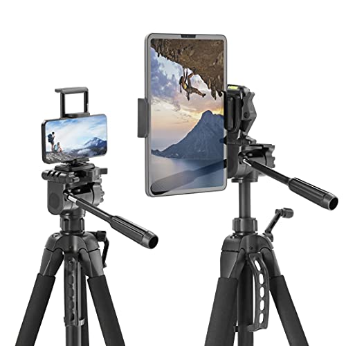 Hama Stativ Kamera "Action 170 3D" (Tripod mit 62-170cm Höhe, Fotostativ inkl. Handy-Halterung und Tablet-Halterung, Dreibeinstativ mit 3-Wege-Kopf, Spiegelreflexkamera Stativ mit Tasche) schwarz – Bild 4