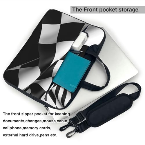 Bolso bandolera para laptop KHiry negro y blanco miniatura 5