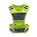 Ultralight Reflective Safety Chaleco Gran Bolsillo y Cintura ajustable LED Chaleco Reflectante Running Gear Con Pouch USB Carga (Color : Green, Size : One Size)