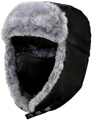 Unigear Winter Trapper Hat for Men with Faux Fur Ear Flaps & Windproof Mask