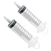 Large Plastic 100 mL/cc 3.4oz Syringe Animal Feeding Garden Watering Essential Oil Separator Syringe No Needle,Non-Sterile (2 Pack)