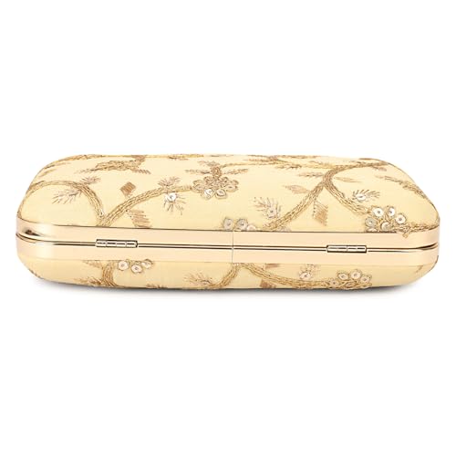 Image of LONGING TO BUY Hand Crafted Designer Box Clutch - Zari Embroidery For Women