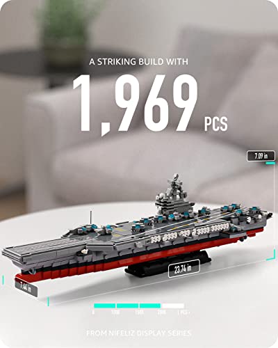 Nifeliz Nimitz-Class Aircraft Carrier, Military Warship Building Model Toy With Technology Components, Uss George H.w. Bush Display Set For Adults And Teens (1,969 Pieces) #TOP1