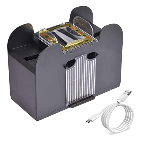 Diolusus Automatic Card Shuffler, Electronic Casino Poker Card Shuffling Machine,1-6 Deck Poker Card Shuffling Machine Cards Playing Tool for Party with USB