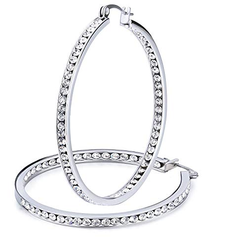Bienvenu Stainless Steel Women Hoop Earrings Cute Earrings,Style4_50mm