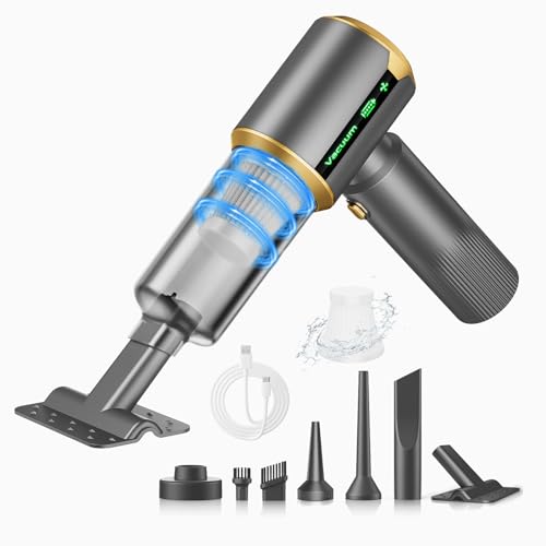 Cordless Car Vacuum Cleaner: 7-in-1 & 16000Pa Suction - Ink Black