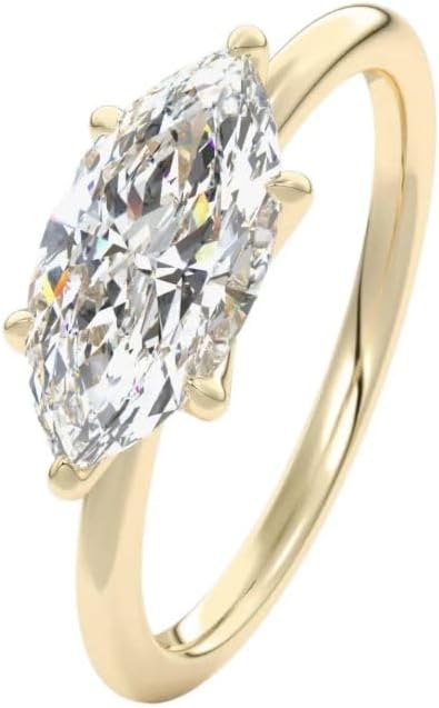 3 Carat Solitaire Marquise Diamond Engagement Ring,East West Set Ring for Women,14K Gold Plated,Women Wedding Ring,Gifted For Her,Size 3-12.
