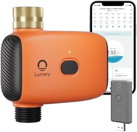 Wifi Timer for Sprinkler: 5 Surprising Picks You Didn't Expect 7 Lumary WiFi Water Timer for Garden Hose, Battery Sprinkler Timer for Watering Brass Inlet Outdoor, Rain Delay/Remote/Manual/Automatic Drip Irrigation System Programmable Faucet, Compatible with Alexa