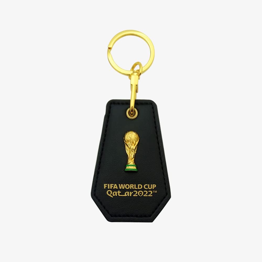 2022 FIFA WORLD CUP QATAR 2D Trophy Keychain with Bottle Opener - Own a Collectible Version of World Soccer's Biggest Prize, Black, One size