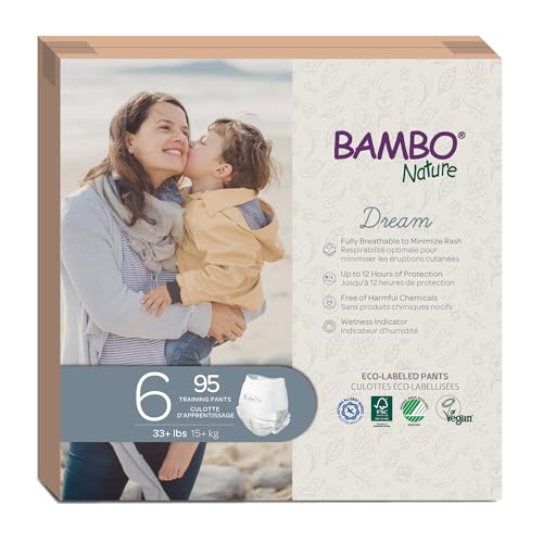 Bambo Nature Hypoallergenic Training Pants Eco-Labelled Training Pants Totally Chlorine-Free Skin Friendly - Size 6 (95 Count)
