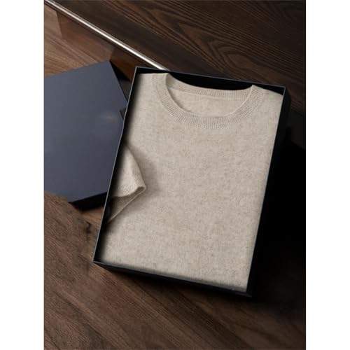 Men's O-Neck Cashmere Sweater Half Sleeve Basic Pullover Soft Comfy Knitwear Top4