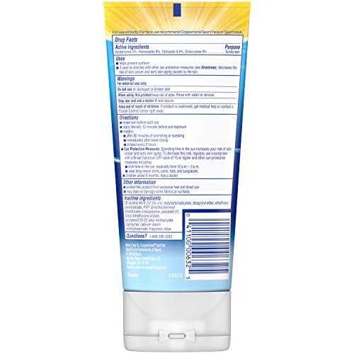 image for Coppertone Sport Clear SPF 50 Sunscreen Lotion, 5 Oz + Sport Face SPF 
