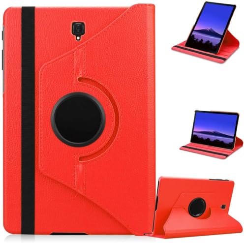 Image of World biz Case for Samsung Galaxy Tab S4 10.5 inch 2018 (SM-T830 T835), 360 Degree Rotation Protective Stand Leather Folio Cover, Auto Wake/Sleep, Rotating Case for Tab T830/T835 (Red)