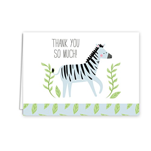 Image of Jungle Animal Baby Child Thank You Greeting Cards / 36 Note Cards / 6 Safari Thanks Designs
