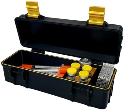 Syringe Storage Organizer | Medical Supply Case for Vials & Prep Pads | Compact Travel Case (Black/White) image 4