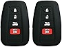 Coolbestda 2Pcs Rubber 4buttons Smart Key Fob Full Protector Remote Skin Cover Case Keyless Jacket for 2019 2020 2021 Toyota Highlander Camry Avalon C-HR Prius Corolla HYQ14FBC