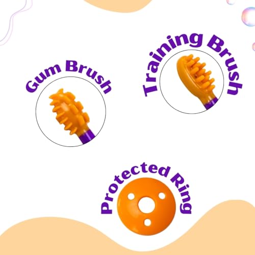 Image of Adore Toothsie Baby Toothbrush |Oral Kit with Soft Chewable Bristle Beginner Brushing | Silicone Toothbrush for Toddler Kids (2Pcs) (Purple, Standerd)