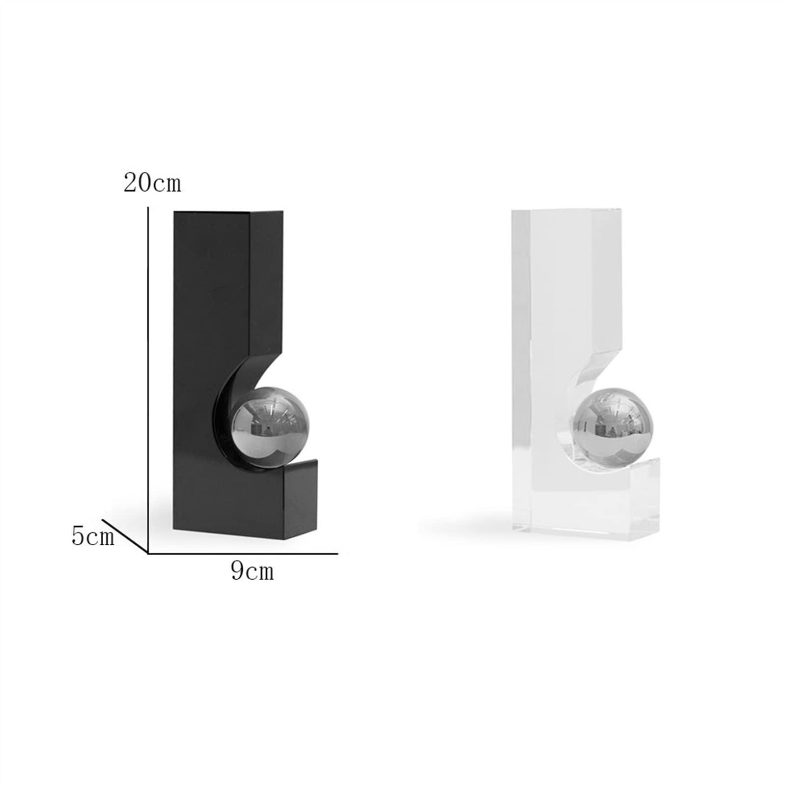 Sujetalibros Sujetalibros de Cristal Sujetalibros Decorativos con Bola de Cristal, 1 par de sujetalibros de Mesa Decorativos for Oficina, hogar, Escritorio Soporte para sujetalibros(A)