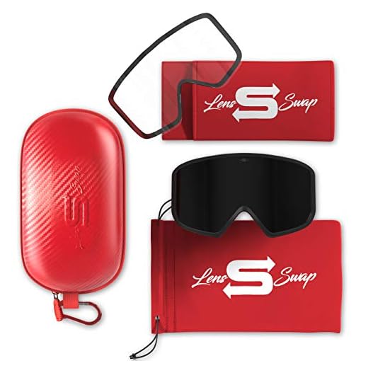 Polarized Ski Goggles OTG fit Over Glasses with Anti Fog Locking Magnetic Lens Comfortable Foam Wide Field of View for Men or Women (Black)