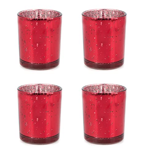 Creativery Teelichthalter Glas 6x7,2cm Set 4 Stück Teelichtgläser...