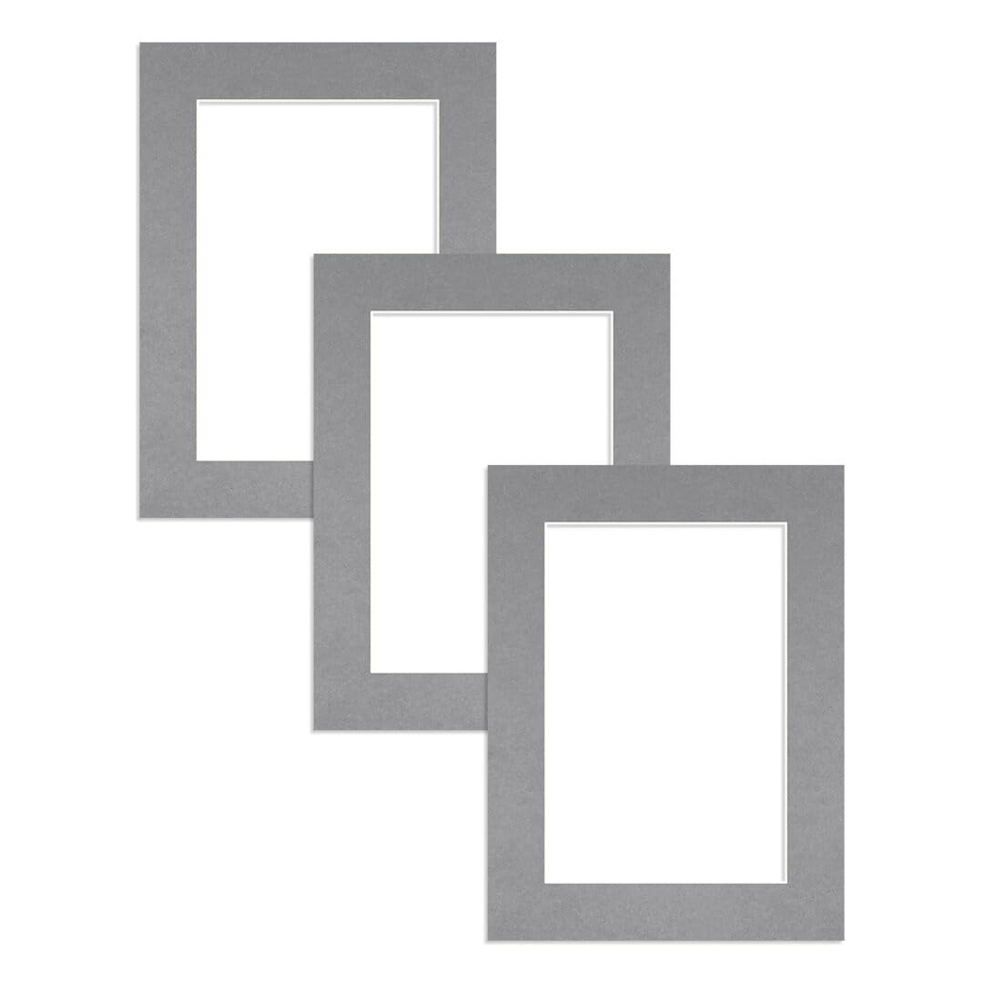 Alison Kingsgate 16X12 Silver Picture Mount - 12X8 Aperture - Pack 3