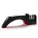 BOGZON Professional Manual Ceramic Knife Sharpener - Multipurpose Household Knife Sharpener Stone - Novel Dual-Groove & 2 Stage Sharpening System for Knives in All Sizes, Red Color